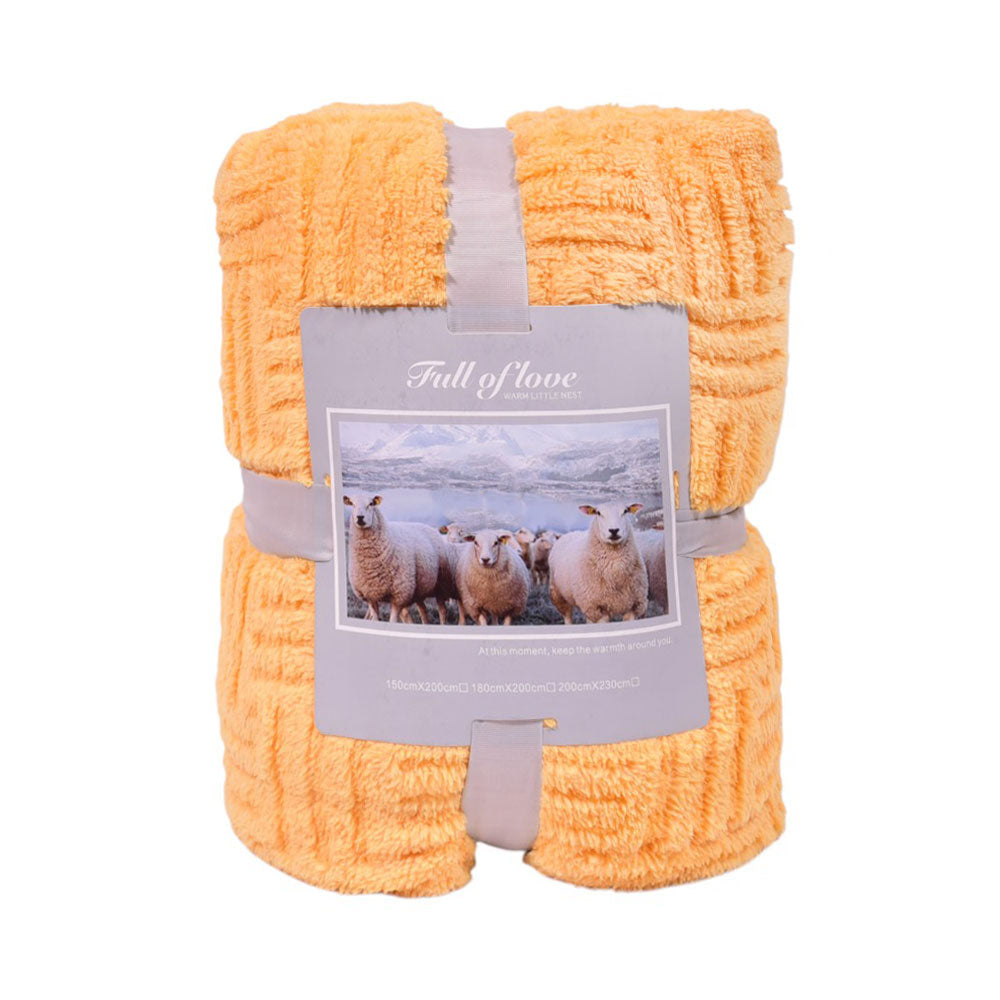 FLEECE BLANKET IR YELLOW 62301-4 Default Title - MamasJan Household