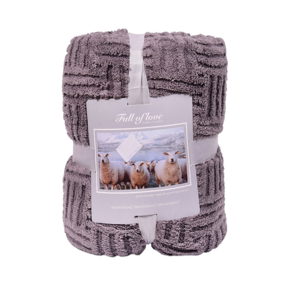 FLEECE BLANKET IR DARK-GREY 62301-4 Default Title - MamasJan Household