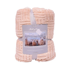 FLEECE BLANKET IR LIGHT-BEIGE 62301-4 Default Title - MamasJan Household