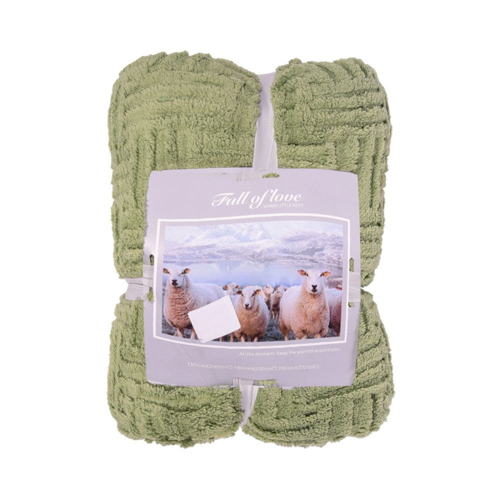 FLEECE BLANKET IR LIGHT-GREEN 62301-4 Default Title - MamasJan Household