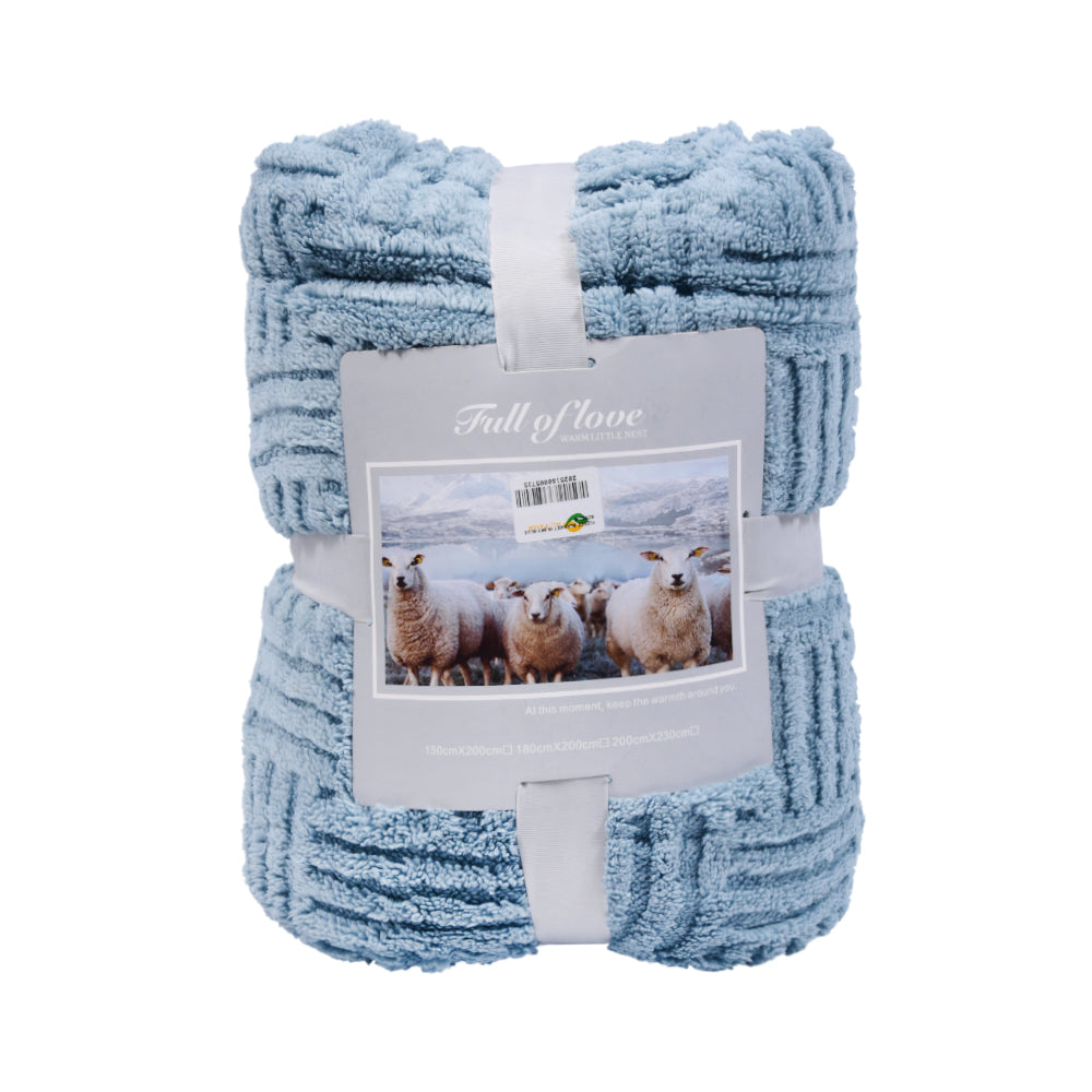 FLEECE BLANKET IR SKY-BLUE 62301-4 Default Title - MamasJan Household