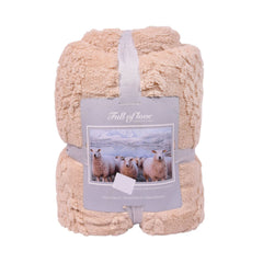 FLEECE BLANKET IR LIGHT-BEIGE 62301-5 Default Title - MamasJan Household