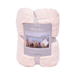FLEECE BLANKET IR OFF-WHITE 62301-5 Default Title - MamasJan Household
