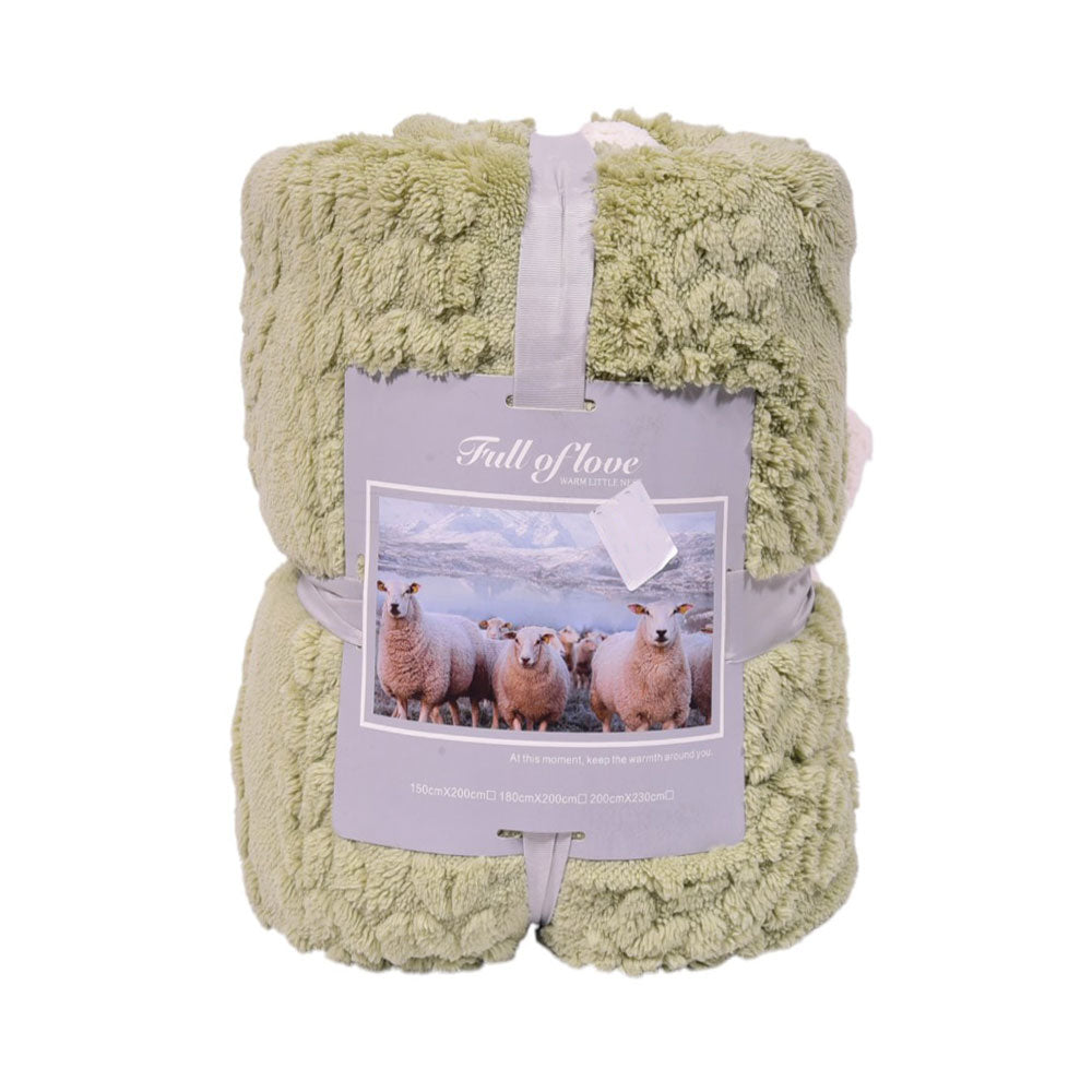 FLEECE BLANKET IR LIGHT-GREEN 62301-5 Default Title - MamasJan Household