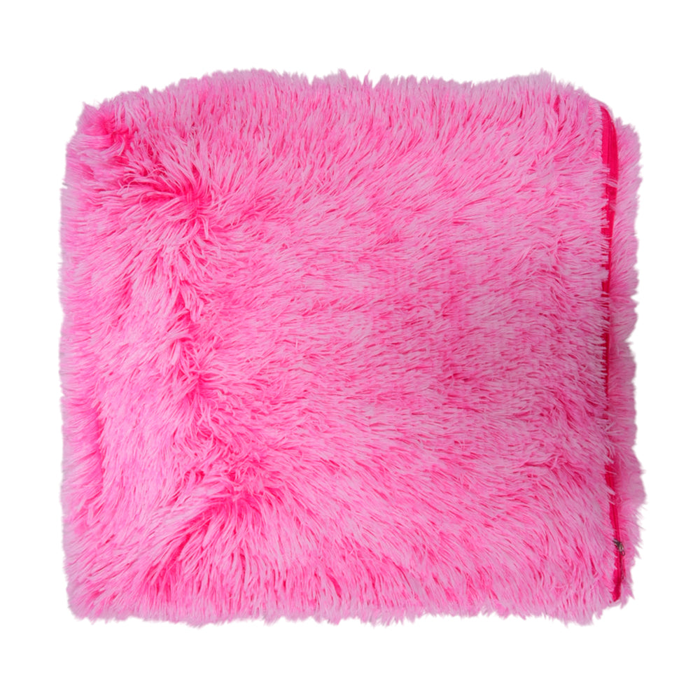 THE CUSHION COVER WOOL SHAGGY 2 TONE PINK-25 Default Title - MamasJan Household