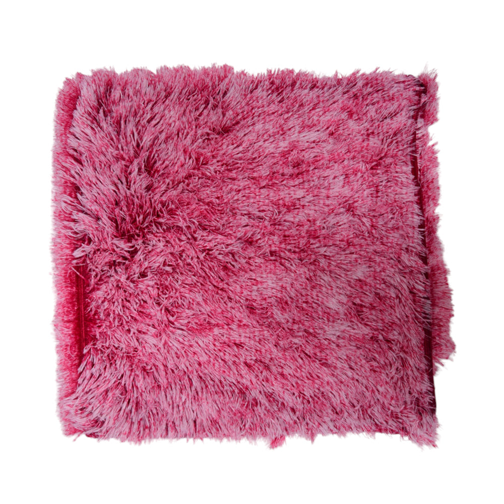 THE CUSHION COVER WOOL SHAGGY 2 TONE MAHROON-25 Default Title - MamasJan Household