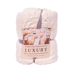 FLEECE BLANKET IR OFF WHITE 62301-6 Default Title - MamasJan Household