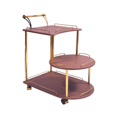 TEA TROLLEY 3 SHELF BAGGI-201 DARK BROWN-E14 Default Title - MamasJan Household