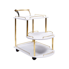 TEA TROLLEY 3 SHELF BAGGI-201 WHITE MARBLE-E02 Default Title - MamasJan Household
