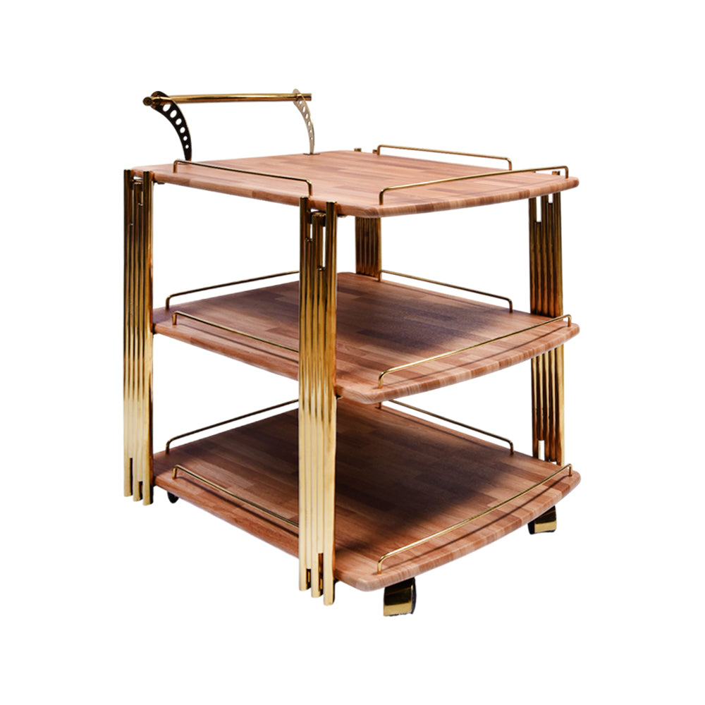TEA TROLLEY 3 SHELF CLASSIC-410 BRICK WOOD-E25 Default Title - MamasJan Household