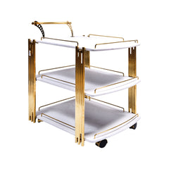 TEA TROLLEY 3 SHELF CLASSIC-410 WHITE MARBLE-E02 Default Title - MamasJan Household