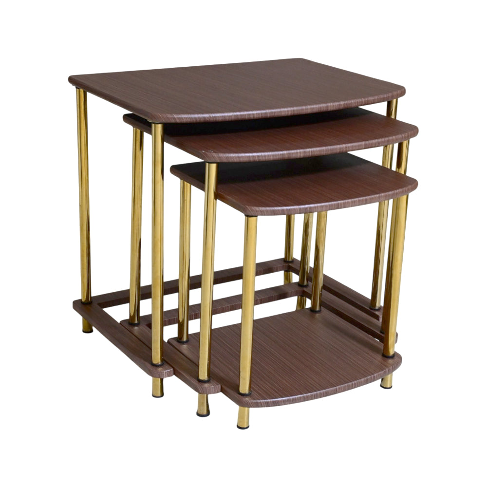 TABLE SET DELUXE SQUARE 3PCS 178 DARK BROWN E14 Default Title - MamasJan Household