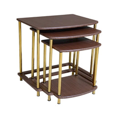 TABLE SET DELUXE SQUARE 3PCS 178 DARK BROWN E14 Default Title - MamasJan Household