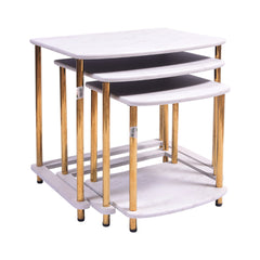 TABLE SET DELUXE-178 WHITE MARBLE-E02 Default Title - MamasJan Household