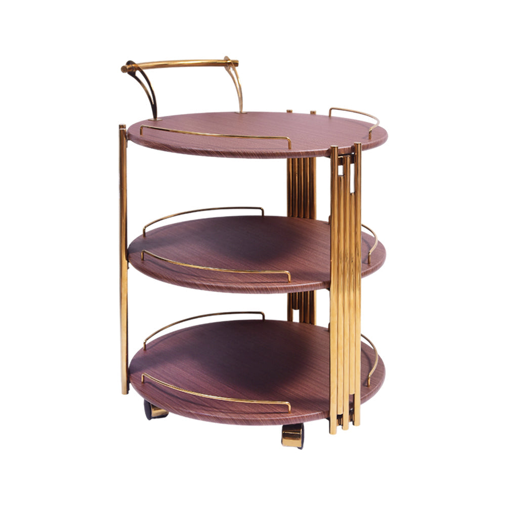 TEA TROLLEY 3 SHELF DELUXE-510 DARK BROWN-E14 Default Title - MamasJan Household