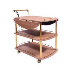 TEA TROLLEY FOLDING 3 SHELF-885 TEXTURE WOOD-E08 Default Title - MamasJan Household