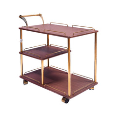TEA TROLLEY 3 SHELF NEW STATE-908 DARK BROWN-E14 Default Title - MamasJan Household