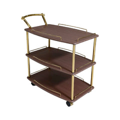 TEA TROLLEY 3 SHELF STATE-117 DARK BROWN-E14 Default Title - MamasJan Household