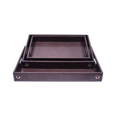 TRAY SET 3PC LEATHER LS-01 Default Title - MamasJan Décor