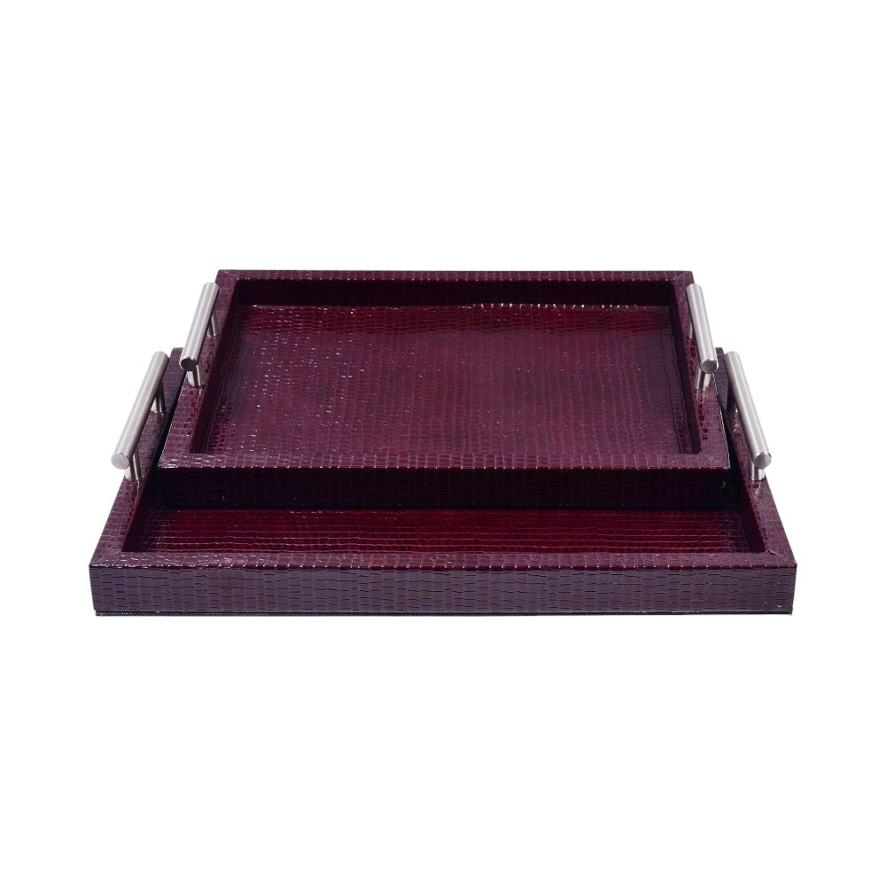 TRAY SET 2PC LEATHER LS-05 Default Title - MamasJan Décor