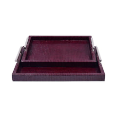 TRAY SET 2PC LEATHER LS-05 Default Title - MamasJan Décor