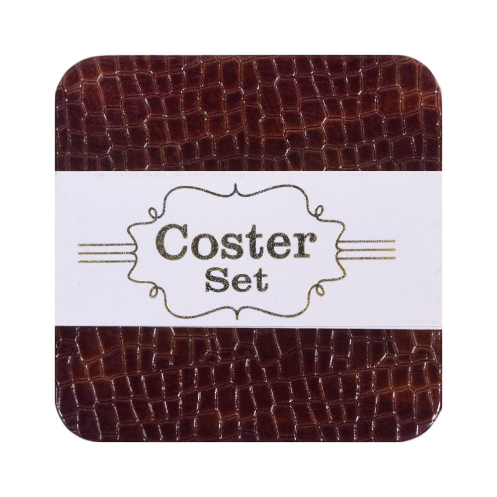 COASTER SET LEATHER SHINE LS-09 Default Title - MamasJan Décor