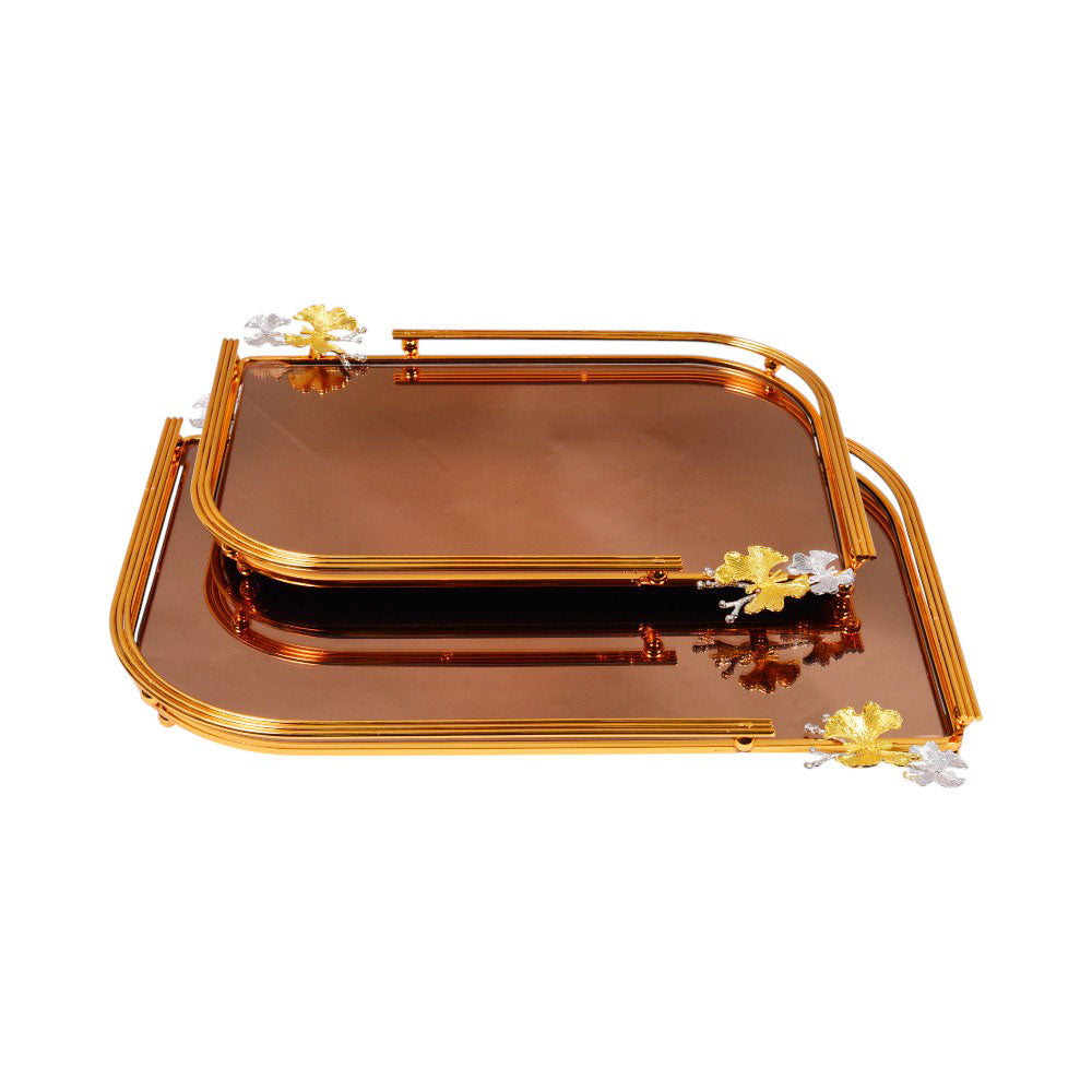 TRAY SET 2PC SQUARE AZ003 Default Title - MamasJan Décor