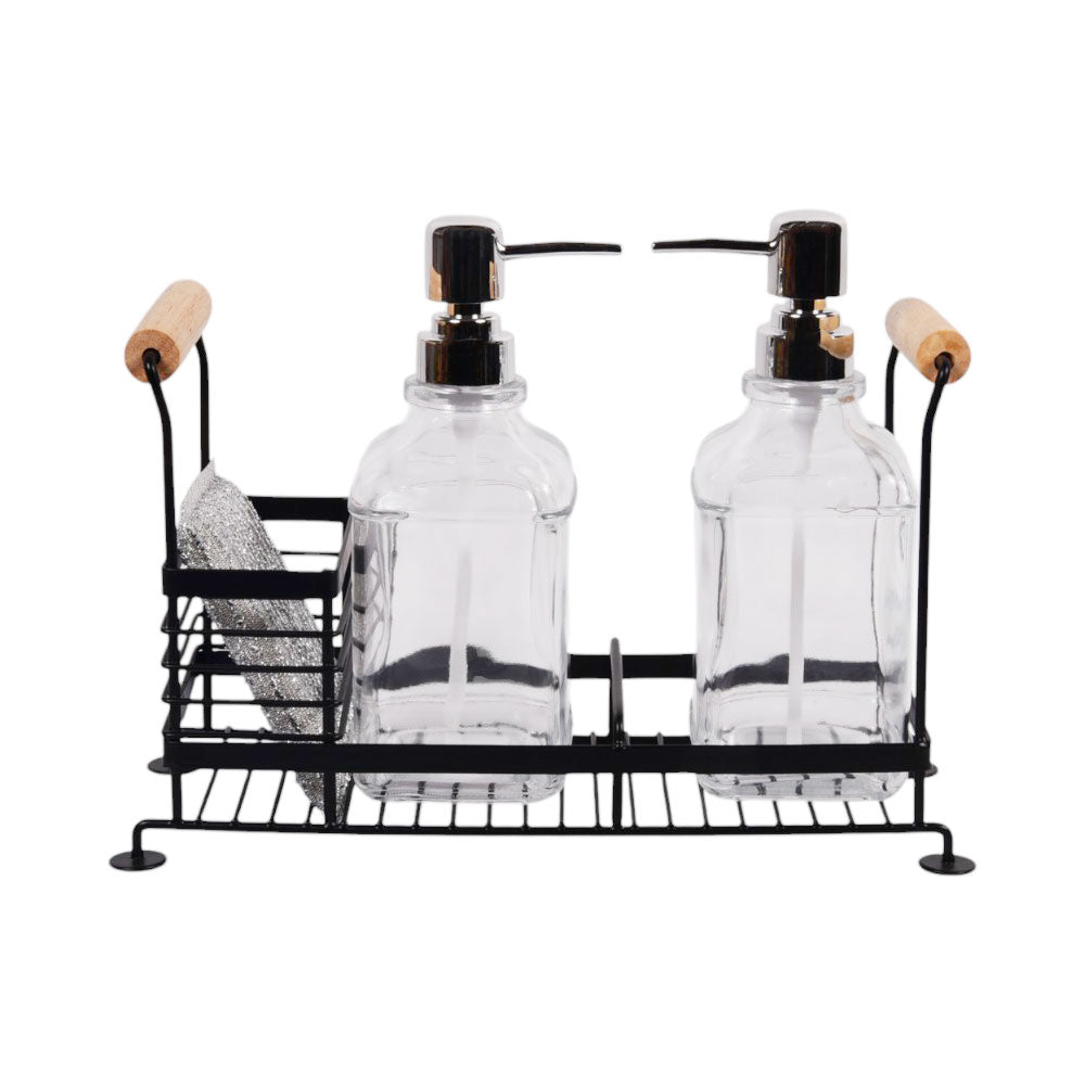 SOAP DISPENCER WITH STAND BLACK KD42-045B Default Title - MamasJan Décor