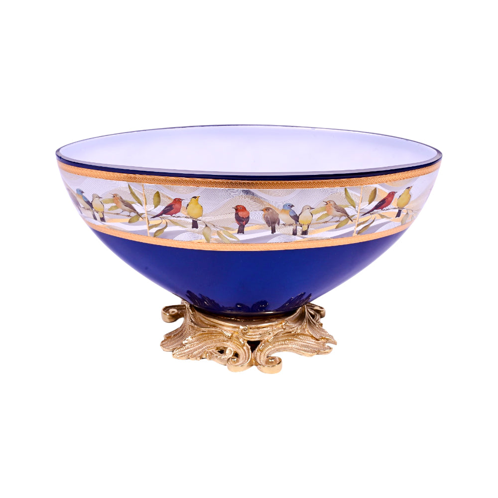 BOWL CRYSTAL BRASS IR MS-A201-81017 JSLT023-629 Default Title - MamasJan Décor