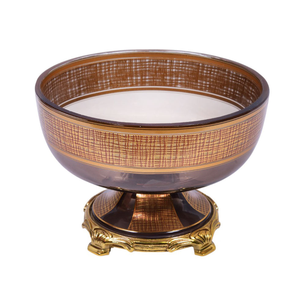 BOWL CRYSTAL BRASS IR MS-A122-ST01A4 JSLT008-531 Default Title - MamasJan Décor
