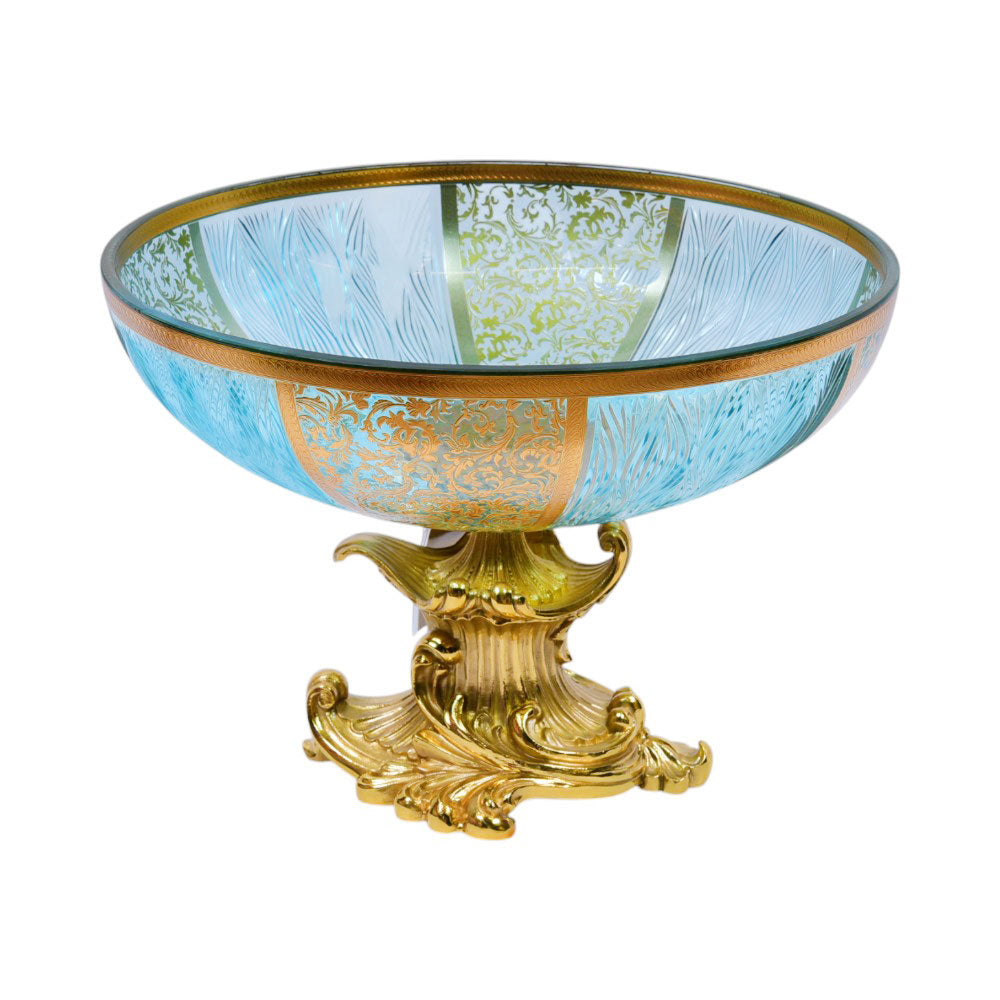BOWL CRYSTAL BRASS IR E9-B3045-1 JSA02-839 Default Title - MamasJan Décor