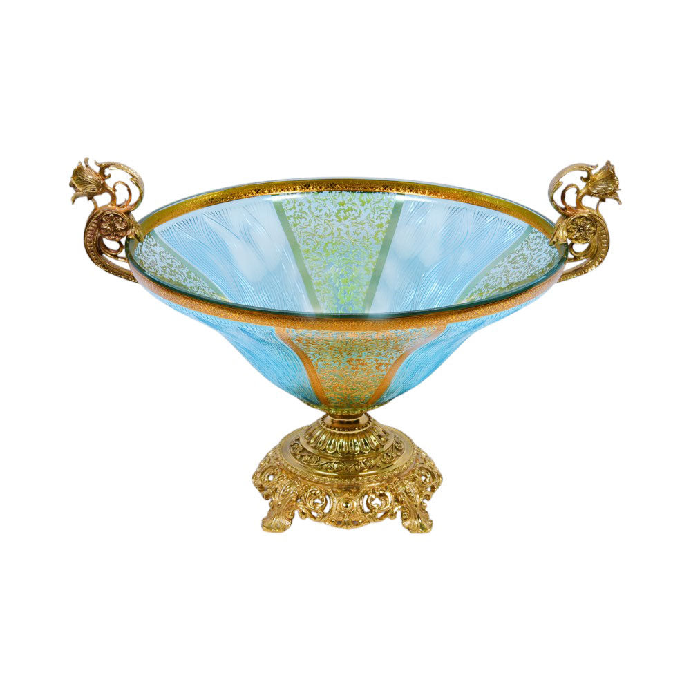 BOWL CRYSTAL BRASS IR FK7-B3021-3 JSA02-839 Default Title - MamasJan Décor