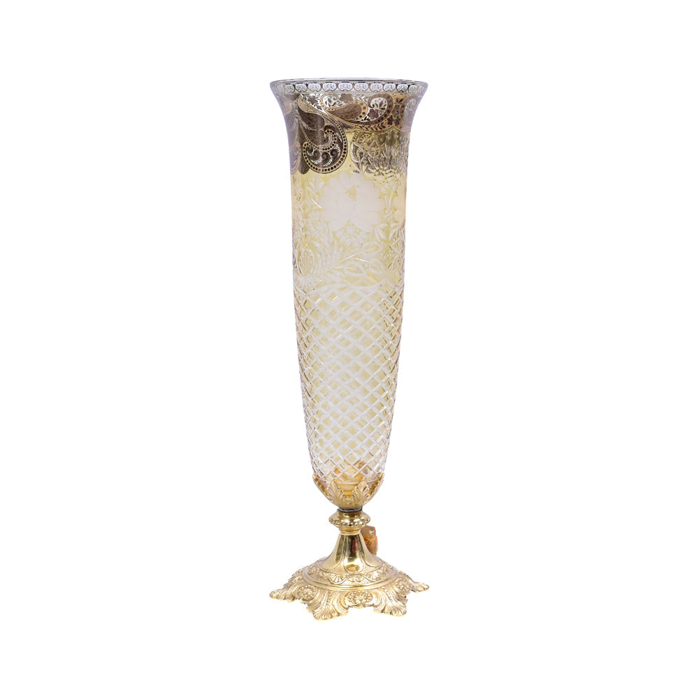 VASE CRYSTAL BRASS IR FK7-V1128-1 EAC-150-A1-2626 Default Title - MamasJan Décor