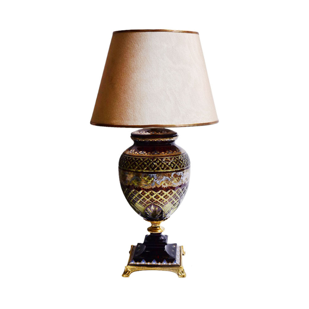 LAMP CRYSTAL BRASS IR H-L033-W A3329A-127-C27 Default Title - MamasJan Décor