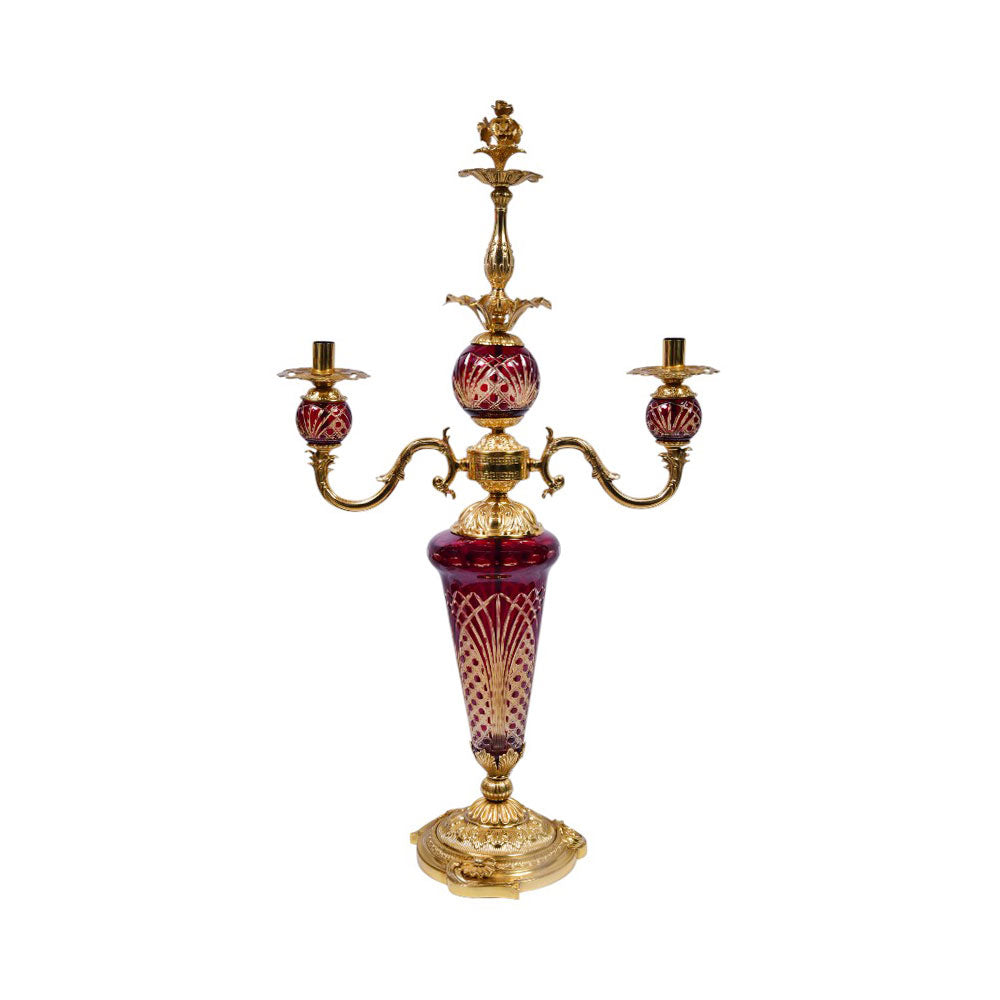 LAMP CRYSTAL BRASS IR XM10-2-W CUT108-C28 Default Title - MamasJan Décor