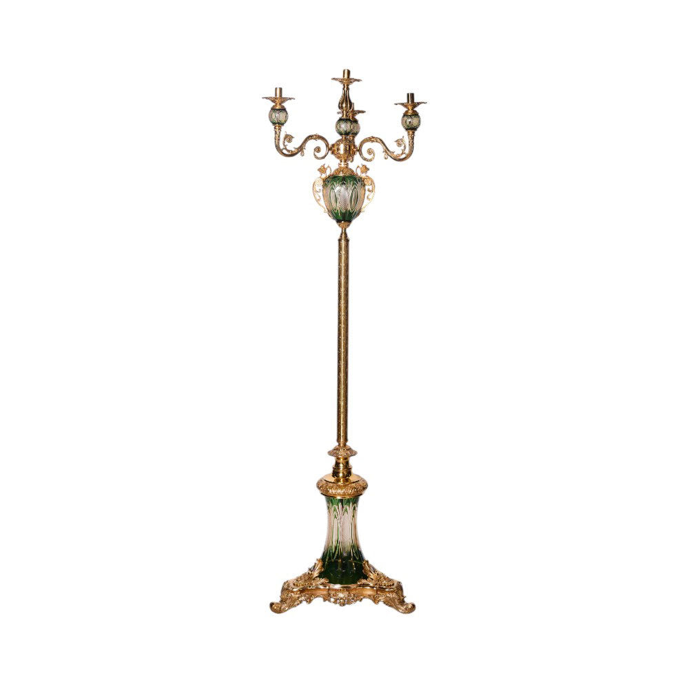 FLOOR LAMP CRYSTAL BRASS A+B IR XG02-1-W JC104-805 Default Title - MamasJan Décor