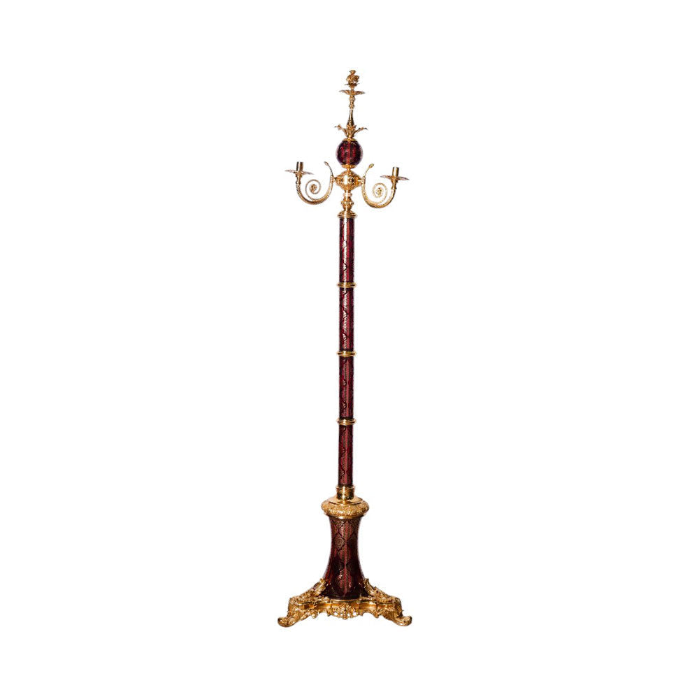 FLOOR LAMP CRYSTAL BRASS A+B IR XG03-1-W J205-B37 Default Title - MamasJan Décor