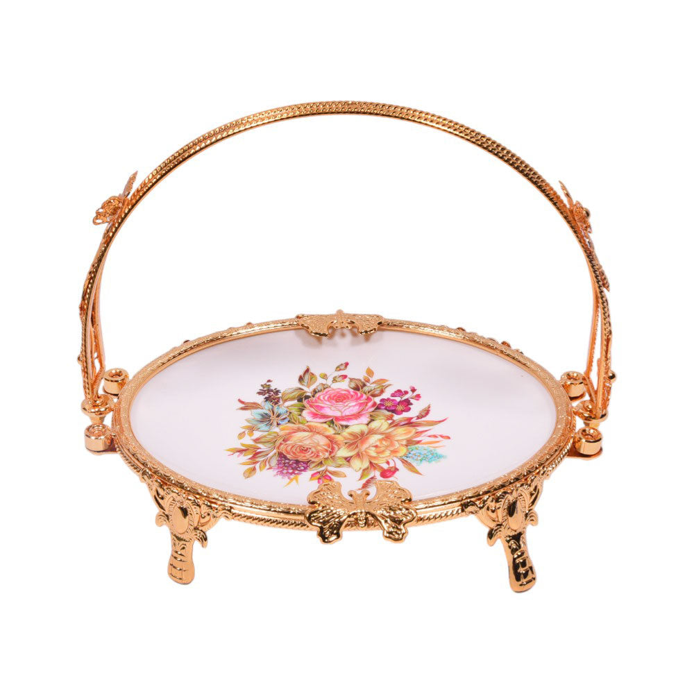 DISH WITH HANDLE PORCELAIN IR HY80159S Default Title - MamasJan Decoration