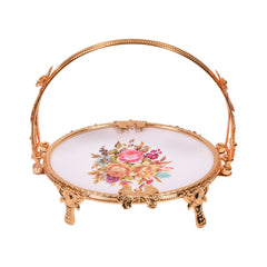 DISH WITH HANDLE PORCELAIN IR HY80159S Default Title - MamasJan Decoration