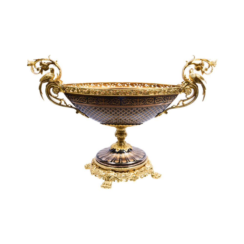 BOWL CRYSTAL BRASS IR E6-B3036-3 PCT-N102-10-CH050 Default Title - MamasJan Décor