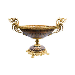 BOWL CRYSTAL BRASS IR E6-B3036-3 PCT-N102-10-CH050 Default Title - MamasJan Décor