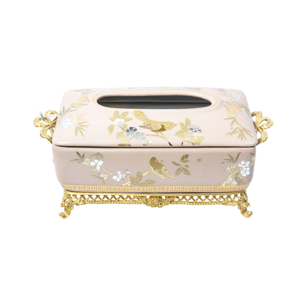 TISSUE BOX PORCELAIN BRASS IR H-PA83-526 JS-1801-HBW01 Default Title - MamasJan Décor