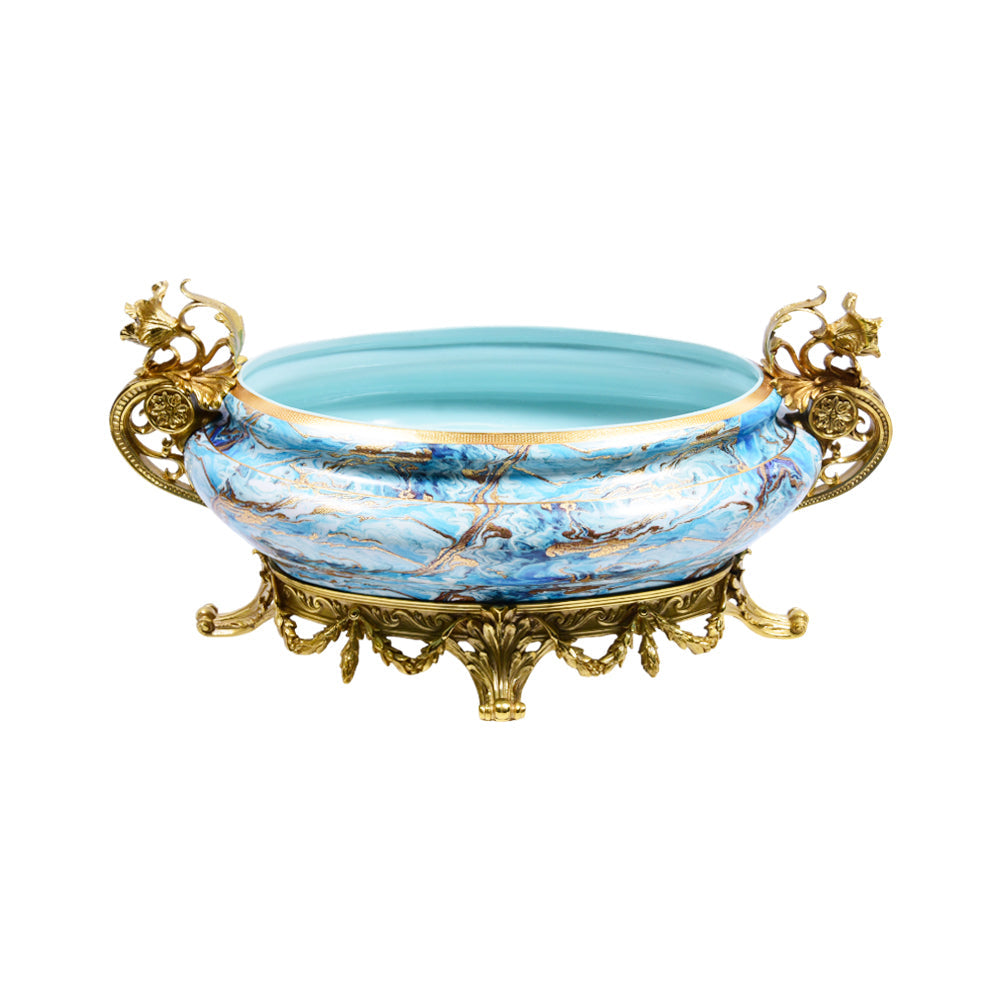 BOWL PORCELAIN BRASS IR H-PB131-366 JSLT-041 Default Title - MamasJan Décor
