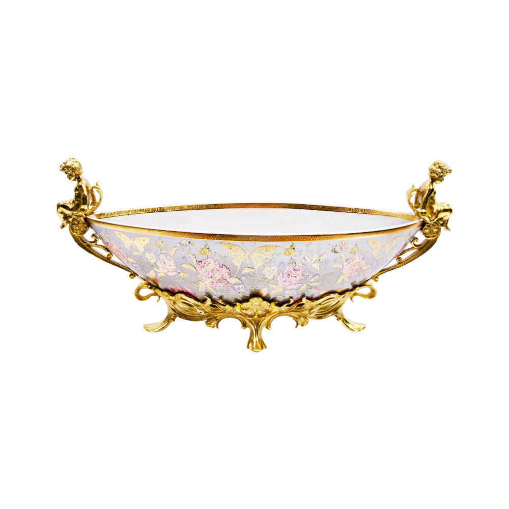 BOWL PORCELAIN BRASS IR H-PB75-C311 JS-LT047-0BB8 Default Title - MamasJan Décor