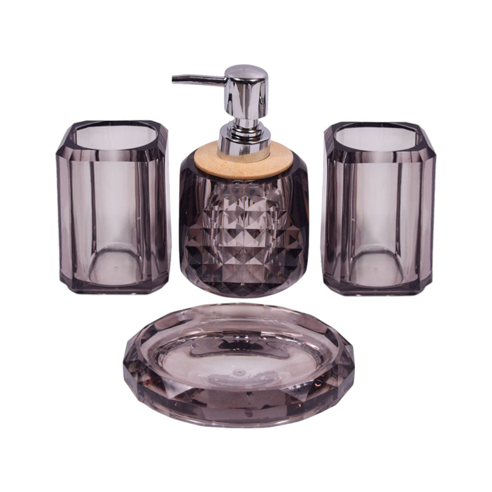 BATHROOM SET 4PC ACRYLIC IR F4647HW Default Title - MamasJan Decoration