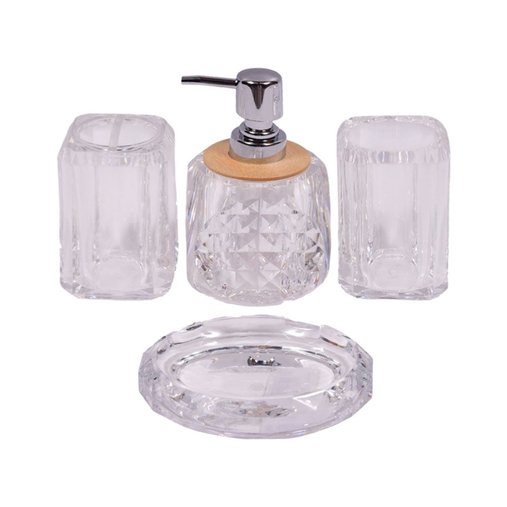 BATHROOM SET 4PC ACRYLIC IR F4647W Default Title - MamasJan Decoration