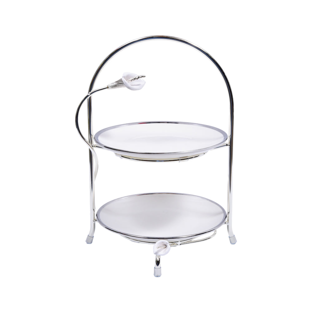 DISH 2 TIER ORCHID WB-1340 Default Title - MamasJan Décor