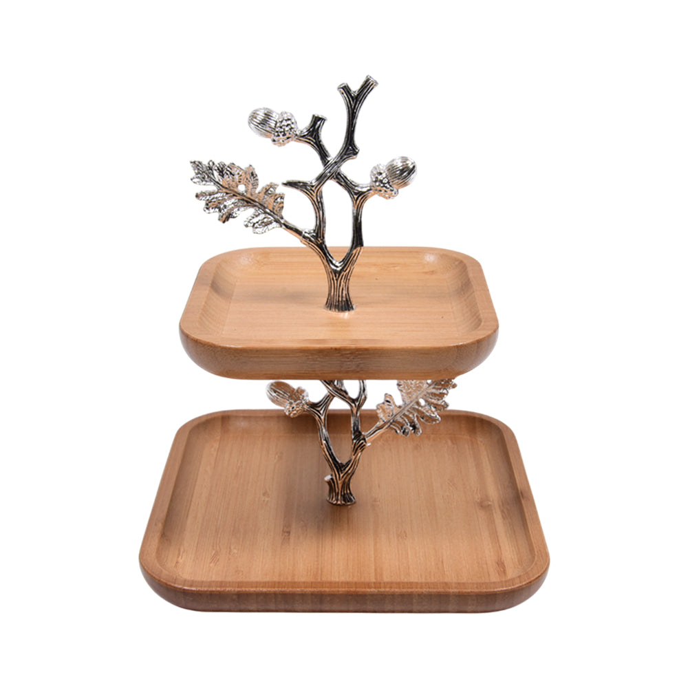 DISH 2 TIER ORCHID WB-1655 Default Title - MamasJan Décor