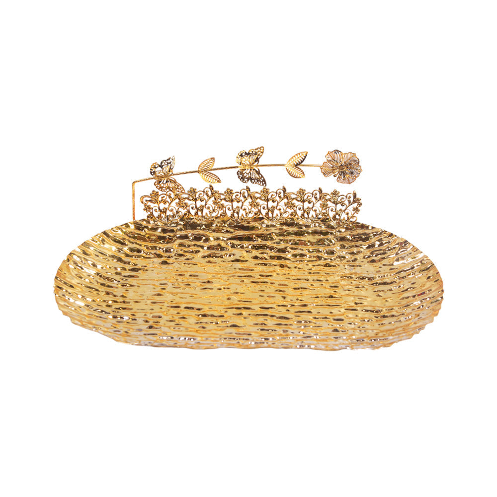 BASKET GOLDEN 1PC LARGE IR 6842-1 Default Title - MamasJan Décor