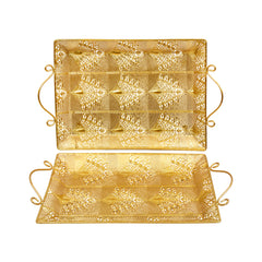 TRAY METAL 2PC SET IR BT887 Default Title - MamasJan Décor